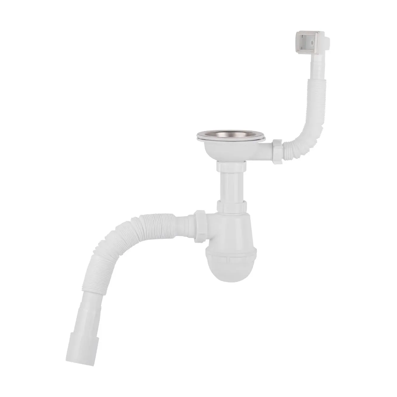 Сифон для кухонной мойки Lidz (WHI) 60 05 M001 01 EURO (выход 50 мм)