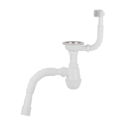 Сифон для кухонной мойки Lidz (WHI) 60 05 M001 01 EURO (выход 50 мм)