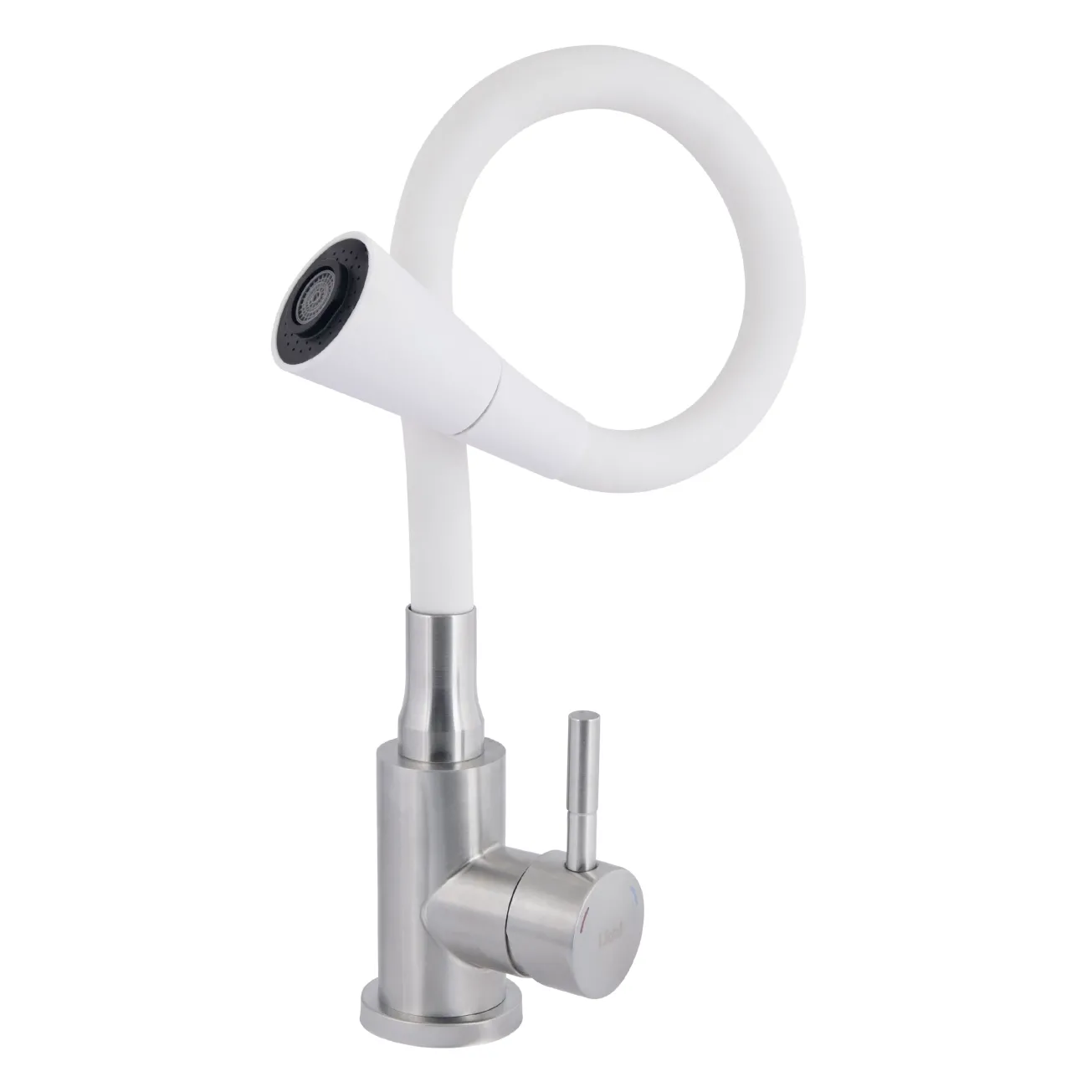 Смеситель для кухни Lidz Aria 015F31 с гибким изливом (k35) LDARI015F31WNK36981 White/Nickel Фото - 2