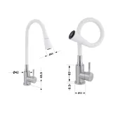 Смеситель для кухни Lidz Aria 015F31 с гибким изливом (k35) LDARI015F31WNK36981 White/Nickel Фото - 1