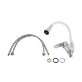 Змішувач для кухні Lidz Tani 008F3 з гнучким виливом (k40) LDTAN008F3WCR37037 Chrome/White Фото - 4