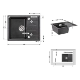 Кухонная мойка Lidz 650x500/200 GRF-13 (LIDZGRF13650500200) Фото - 1