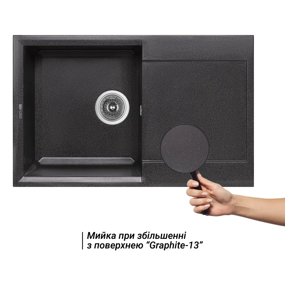 Кухонная мойка Lidz 790x495/230 GRF-13 (LIDZGRF13790495230) Фото - 2