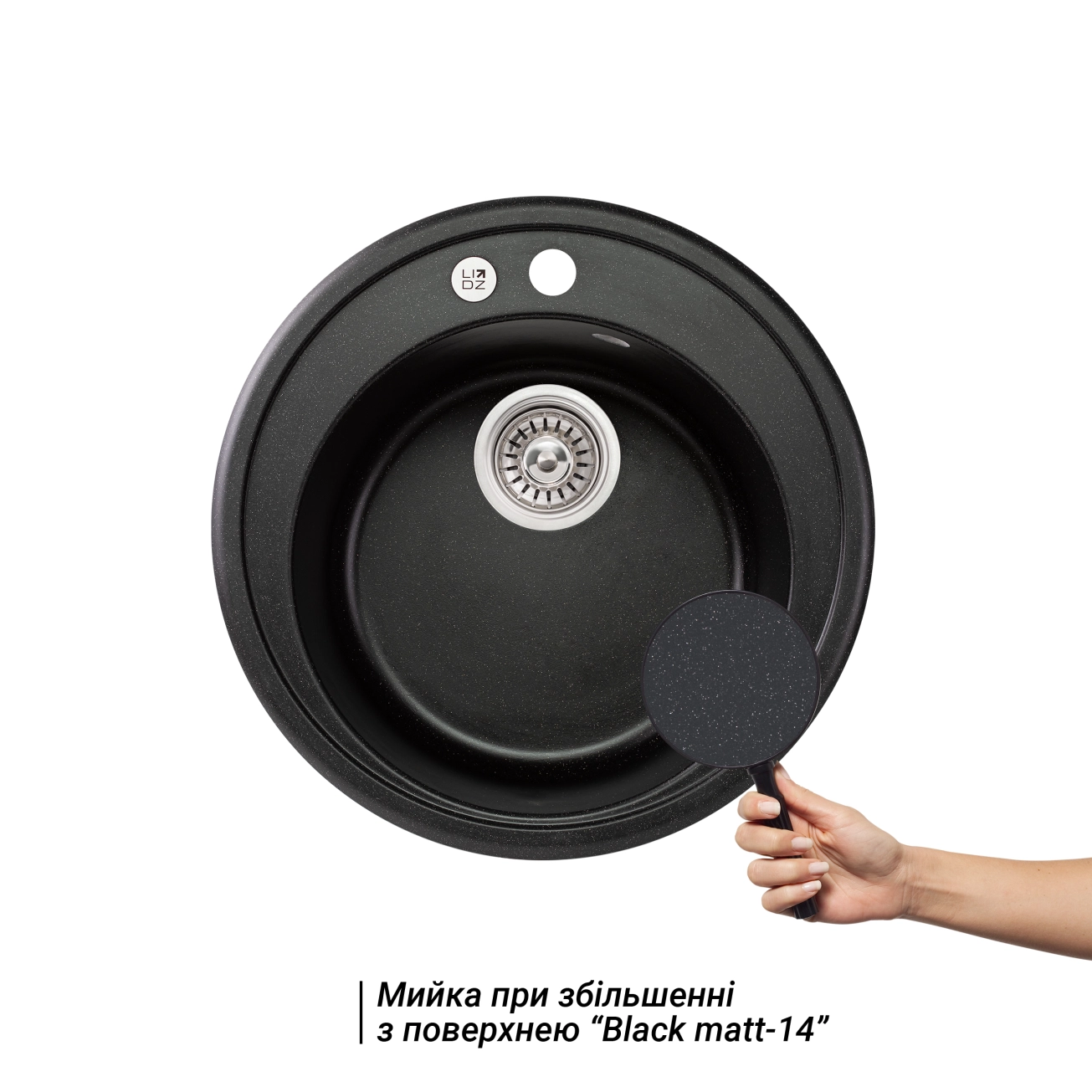 Кухонна мийка Lidz D510/200 BLM-14 (LIDZBLM14D510200) Фото - 2