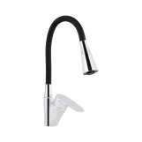 Змішувач для кухні Lidz Tani 007F3 з гнучким виливом (k40) LDTAN007F3BCR37649 Chrome/Black
