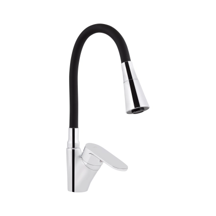 Змішувач для кухні Lidz Tani 007F3 з гнучким виливом (k40) LDTAN007F3BCR37649 Chrome/Black