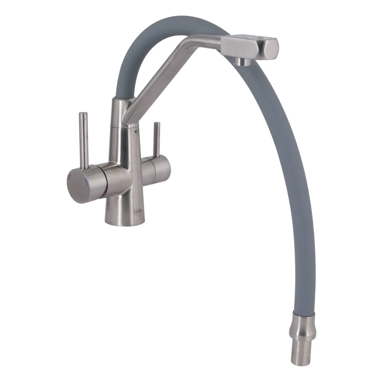 Смеситель для кухни Lidz Aria 020F3 с гибким изливом с подключением для питьевой воды (k35) LDARI020F3GNK39211 Grey/Nickel Фото - 3