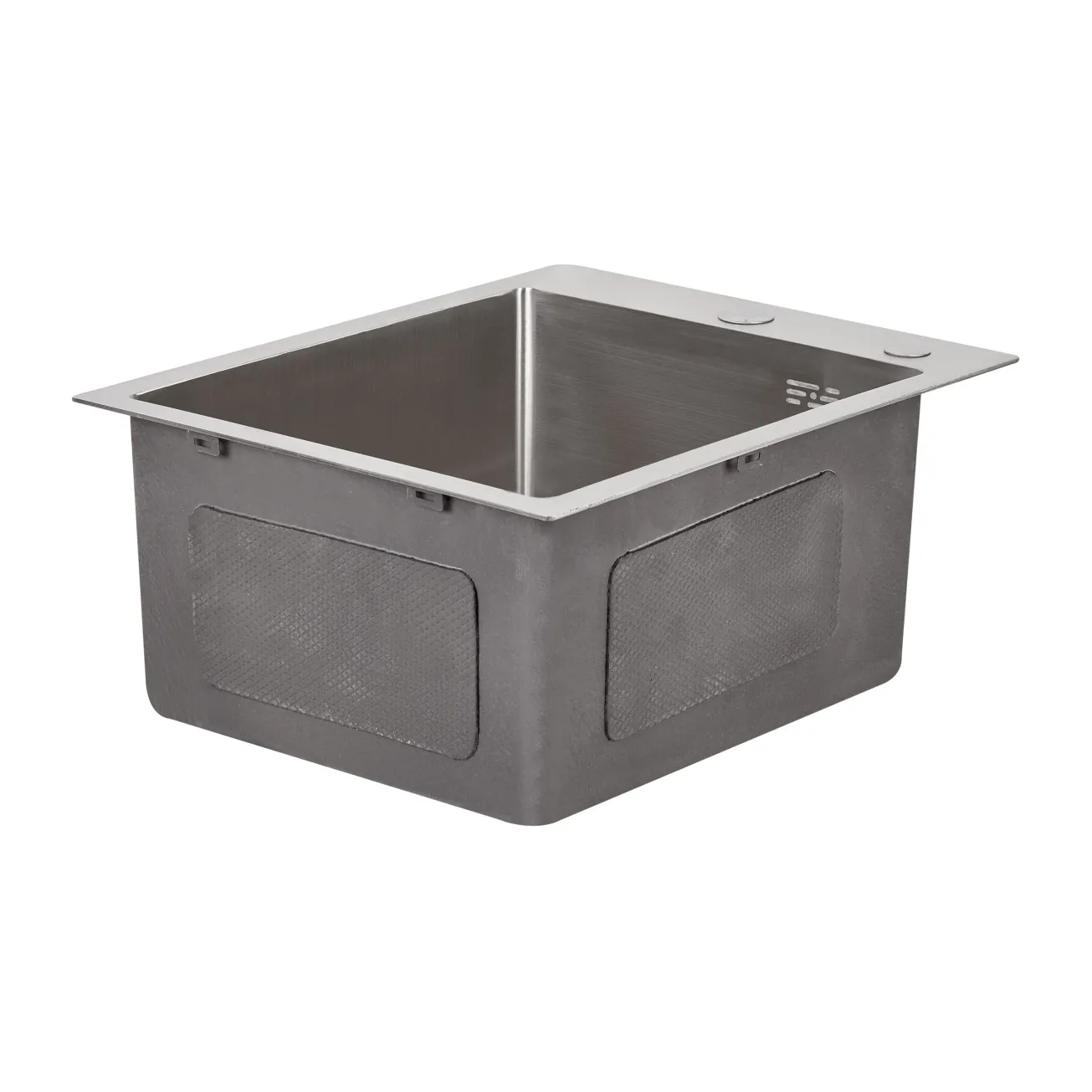 Мойка для кухни интегрированная Lidz Handmade H4050 (LDH4050BRU39258) Brushed Steel 3,0/1,0 мм Фото - 3