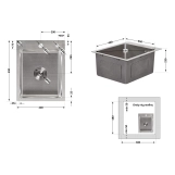 Мийка для кухні інтегрована Lidz Handmade H4050 (LDH4050BRU39258) Brushed Steel 3,0/1,0 мм Фото - 1