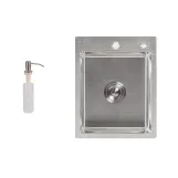 Мойка для кухни интегрированная Lidz Handmade H4050 (LDH4050BRU39258) Brushed Steel 3,0/1,0 мм