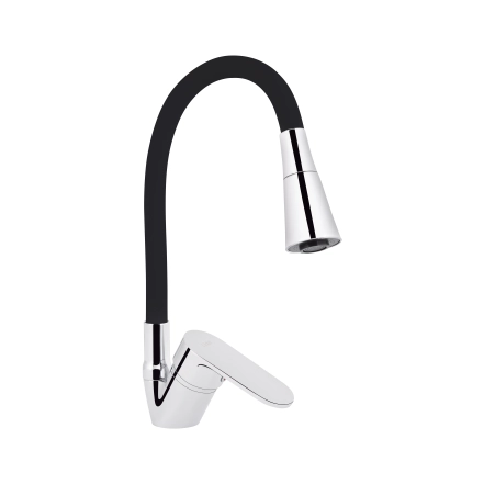 Змішувач для кухні Lidz Tani 008F3 з гнучким виливом (k40) LDTAN008F3BCR39484 Chrome/Black