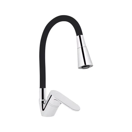 Змішувач для кухні Lidz Tani 008F3 з гнучким виливом (k40) LDTAN008F3BCR39484 Chrome/Black