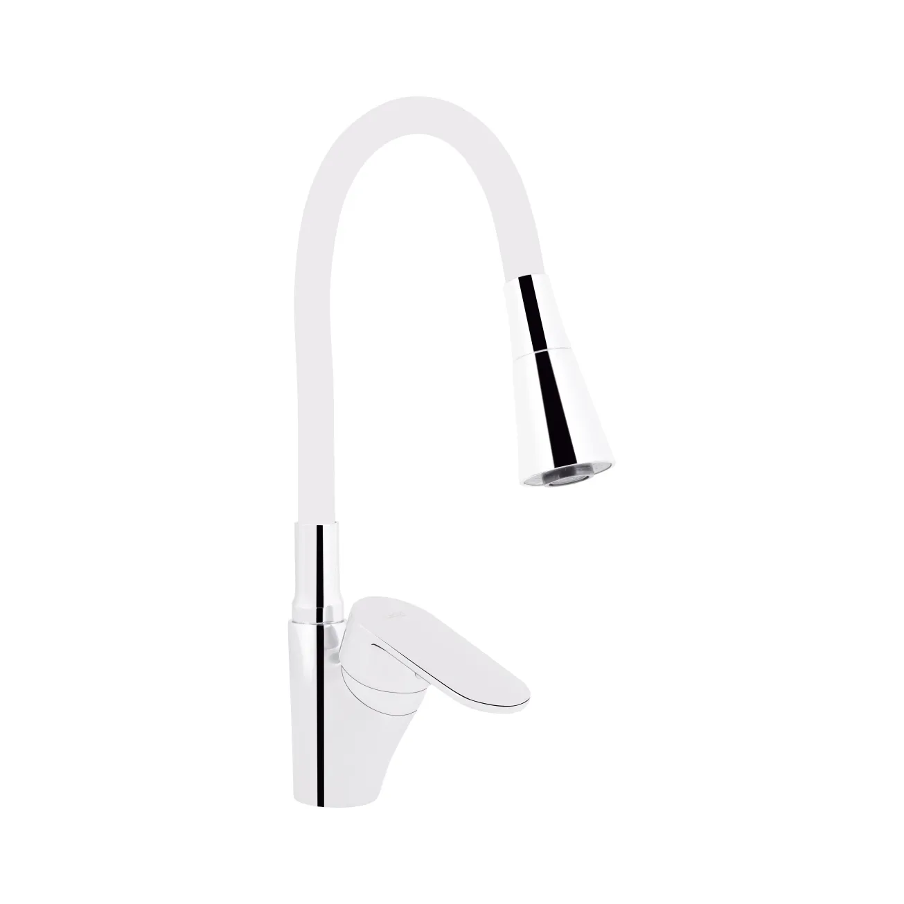 Смеситель для кухни Lidz Tani 007F3 с гибким изливом (k40) LDTAN007F3WCR40423 Chrome/White