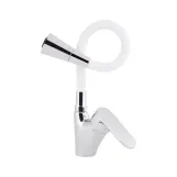 Смеситель для кухни Lidz Tani 007F3 с гибким изливом (k40) LDTAN007F3WCR40423 Chrome/White Фото - 2