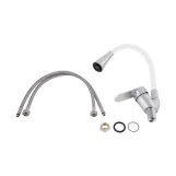 Смеситель для кухни Lidz Tani 007F3 с гибким изливом (k40) LDTAN007F3WCR40423 Chrome/White Фото - 4