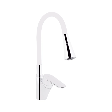 Змішувач для кухні Lidz Tani 007F3 з гнучким виливом (k40) LDTAN007F3WCR40423 Chrome/White