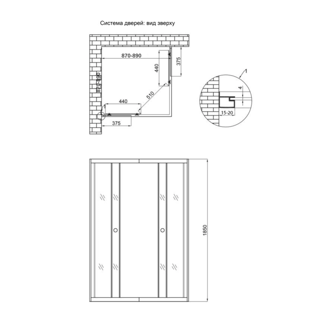 Душевая кабина Lidz Wawel SC90x90.SAT.LOW.GR, стекло тонированное 4 мм без поддона Фото - 1