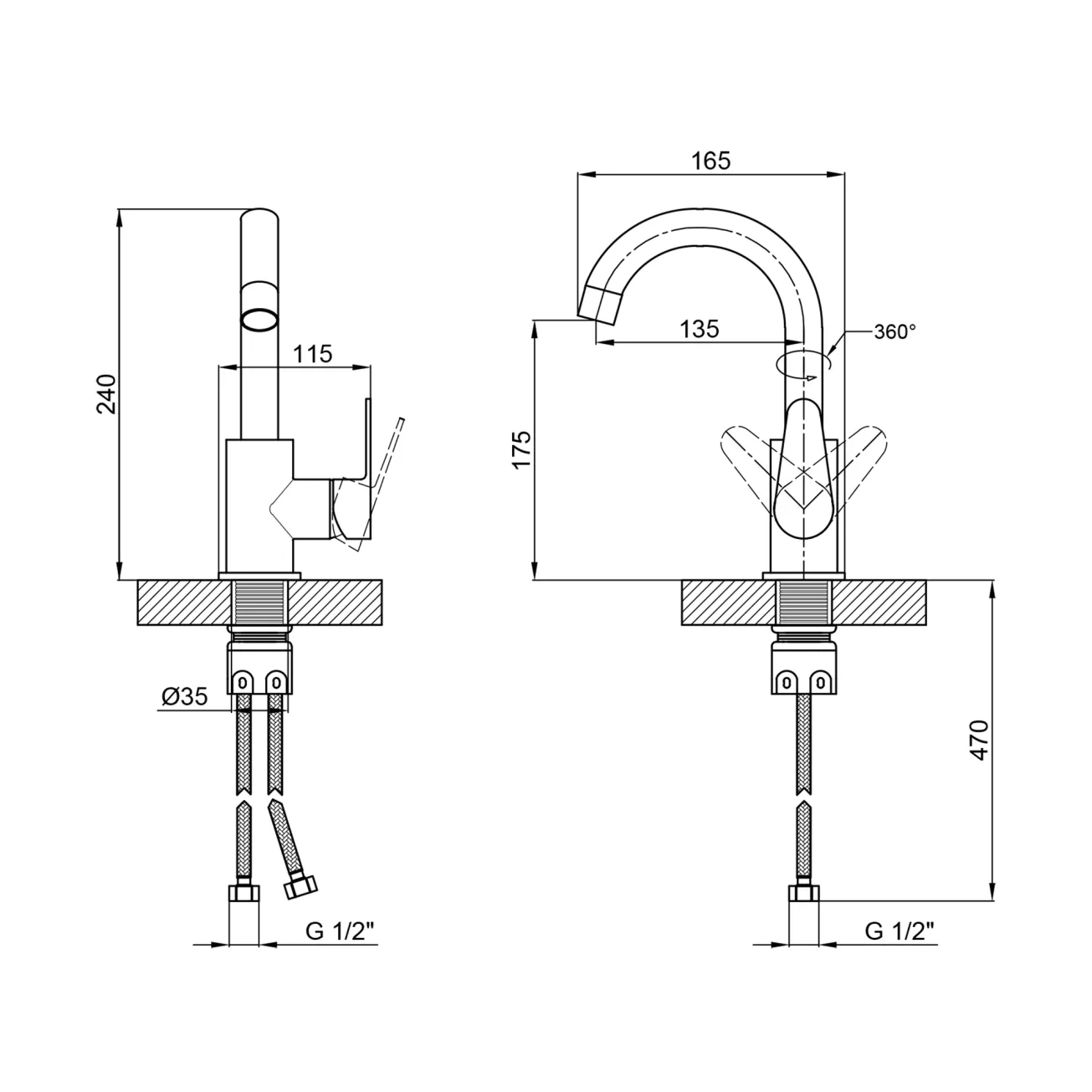 Смеситель для кухни Lidz Vida 015F2 (k35) LDVID015F2NKS43353 Nickel Фото - 1