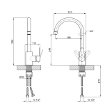 Змішувач для кухні Lidz Vida 015F (k35) LDVID015FNKS43355 Nickel Фото - 1