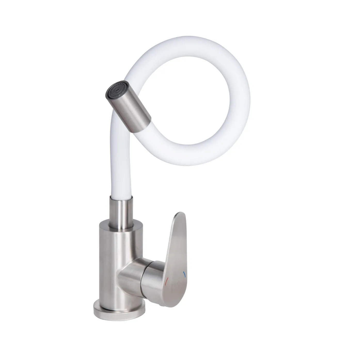 Змішувач для кухні Lidz Vida 015F3 з гнучким виливом (k35) LDVID015F3WHI43357 White / Nickel Фото - 2