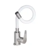 Змішувач для кухні Lidz Vida 015F3 з гнучким виливом (k35) LDVID015F3WHI43357 White / Nickel Фото - 2