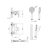 Змішувач для душу Lidz Aria 010 (з душовим гарнітуром) (k35) LDARI010NKS43361 Nickel Фото - 1