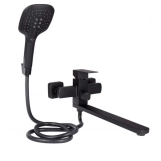Смеситель для ванны Lidz Kubis 005 (с душевым гарнитуром) Black (SD00049501)