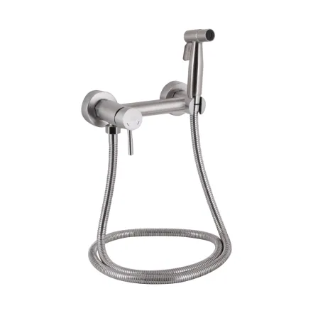 Набор для гигиенического душа со смесителем Lidz Aria 110 округлый LDARI110NKS43393 Nickel