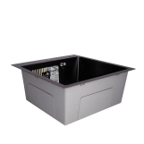 Мойка для кухни интегрированная Lidz Handmade H5050B (LDH5050BPVD43619) Brushed Black PVD 3,0/1,0 мм Фото - 2