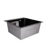 Мийка для кухні інтегрована Lidz Handmade H5050B (LDH5050BPVD43619) Brushed Black PVD 3,0/1,0 мм Фото - 2