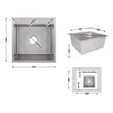 Мойка для кухни интегрированная Lidz Handmade H5050G (LDH5050GPVD43620) Brushed Grey PVD 3,0/1,0 мм Фото - 1
