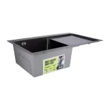 Мойка для кухни интегрированная Lidz Handmade H7849BR крыло справа (LIDZH7849BRPVD3008) Brushed Black PVD 3,0/1,0 мм Фото - 2