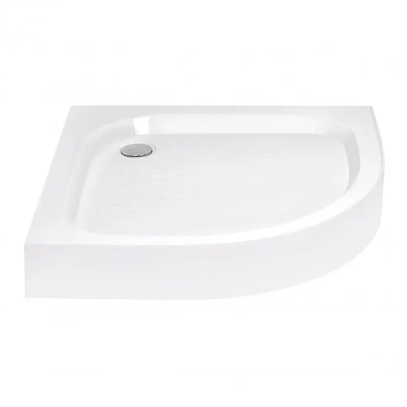 Душевой поддон Lidz Kapielka ST90x90x14 низкий, полукруглый, диаметр слива 52 мм 