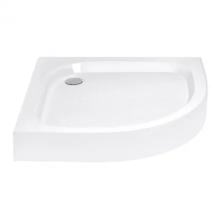 Душевой поддон Lidz Kapielka ST90x90x14 низкий, полукруглый, диаметр слива 52 мм 