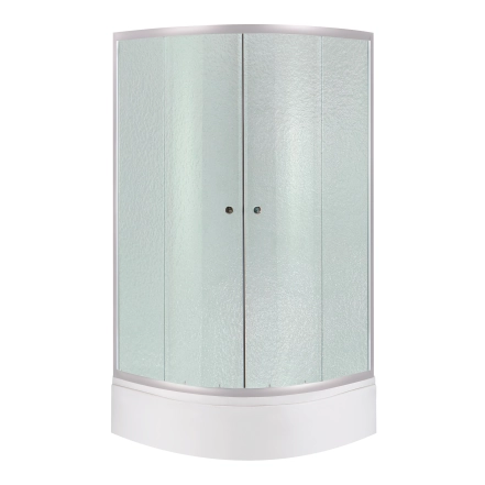 Душевая кабина Latwa SC90x90.SAT.MID.FR полукруглая, стекло Frost 4 мм + Душевой поддон KAPIELKA ST90x90x26, с панелью Lidz