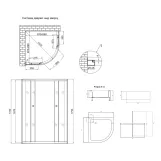 Душова кабіна Latwa SC90x90.SAT.MID.GR полукругла, скло тон. 4 мм + Душовий піддон KAPIELKA ST90x90x26, з панеллю Lidz Фото - 1