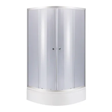Душевая кабина Latwa SC90x90.SAT.MID.GR полукруглая, стекло тон. 4 мм + Душевой поддон KAPIELKA ST90x90x26, с панелью Lidz
