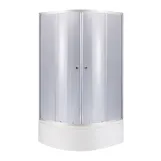 Душевая кабина Latwa SC90x90.SAT.HIGH.GR полукруглая, стекло тон 4 мм + Душевой поддон KAPIELKA ST90x90x41, с панелью Lidz