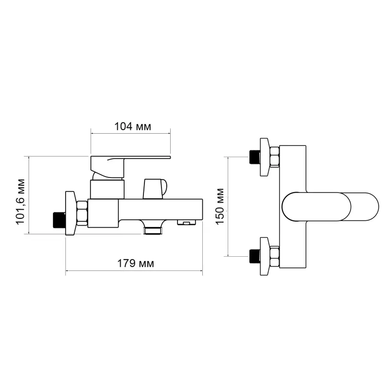 Змішувач для ванни Lidz Arrow 0061 (з душовим гарнітуром) Chrome (SD00051080) Фото - 5