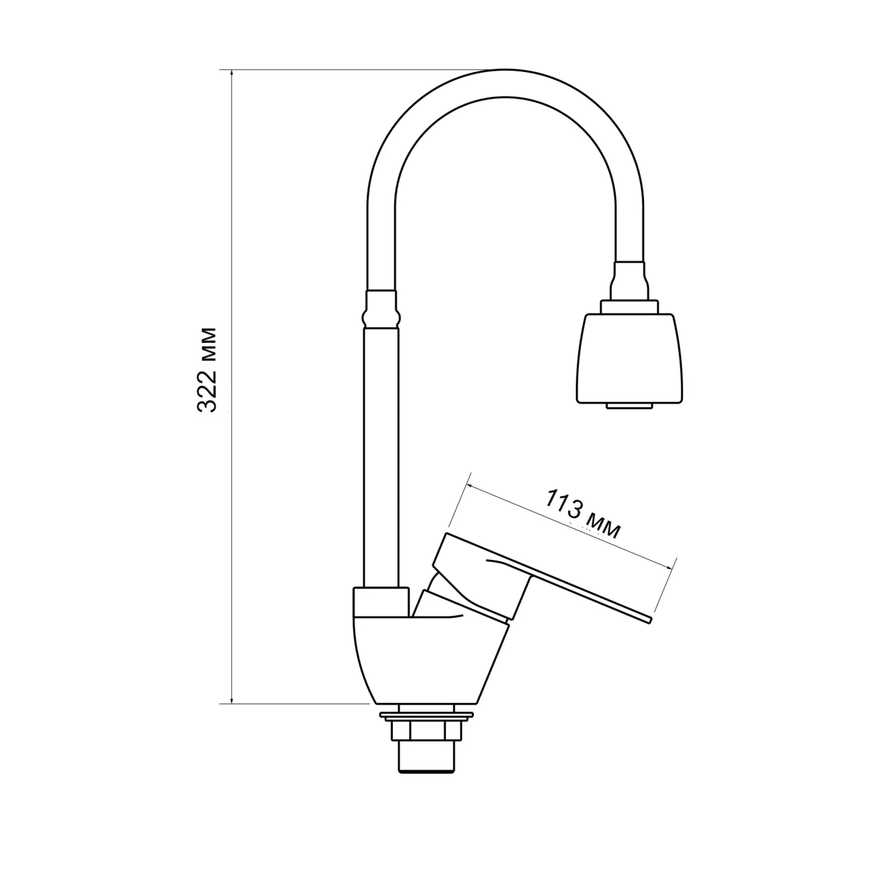 Смеситель для кухни Lidz Tani 008F4 с гибким изливом (k40) LDTAN008F4CRM44972 Chrome Фото - 1