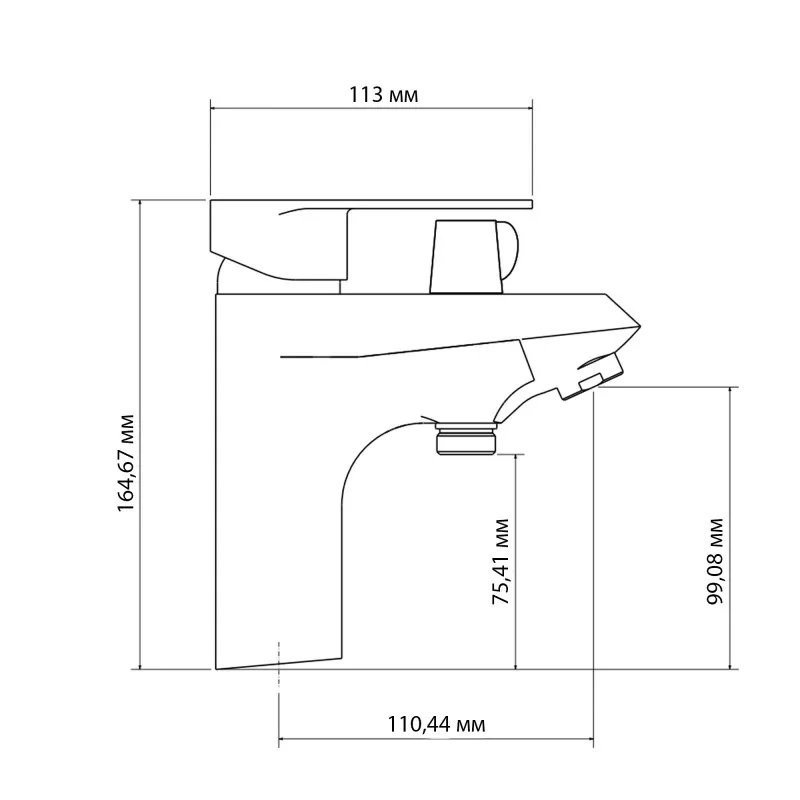 Змішувач для ванни Lidz Tani 011F на борт (з душовим гарнітуром) Chrome (SD00051101) Фото - 5