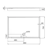 Душевой поддон Lidz KAPIELKA ST100x80х14 низкий, прямоугольный, диаметр слива 52 мм  Фото - 1