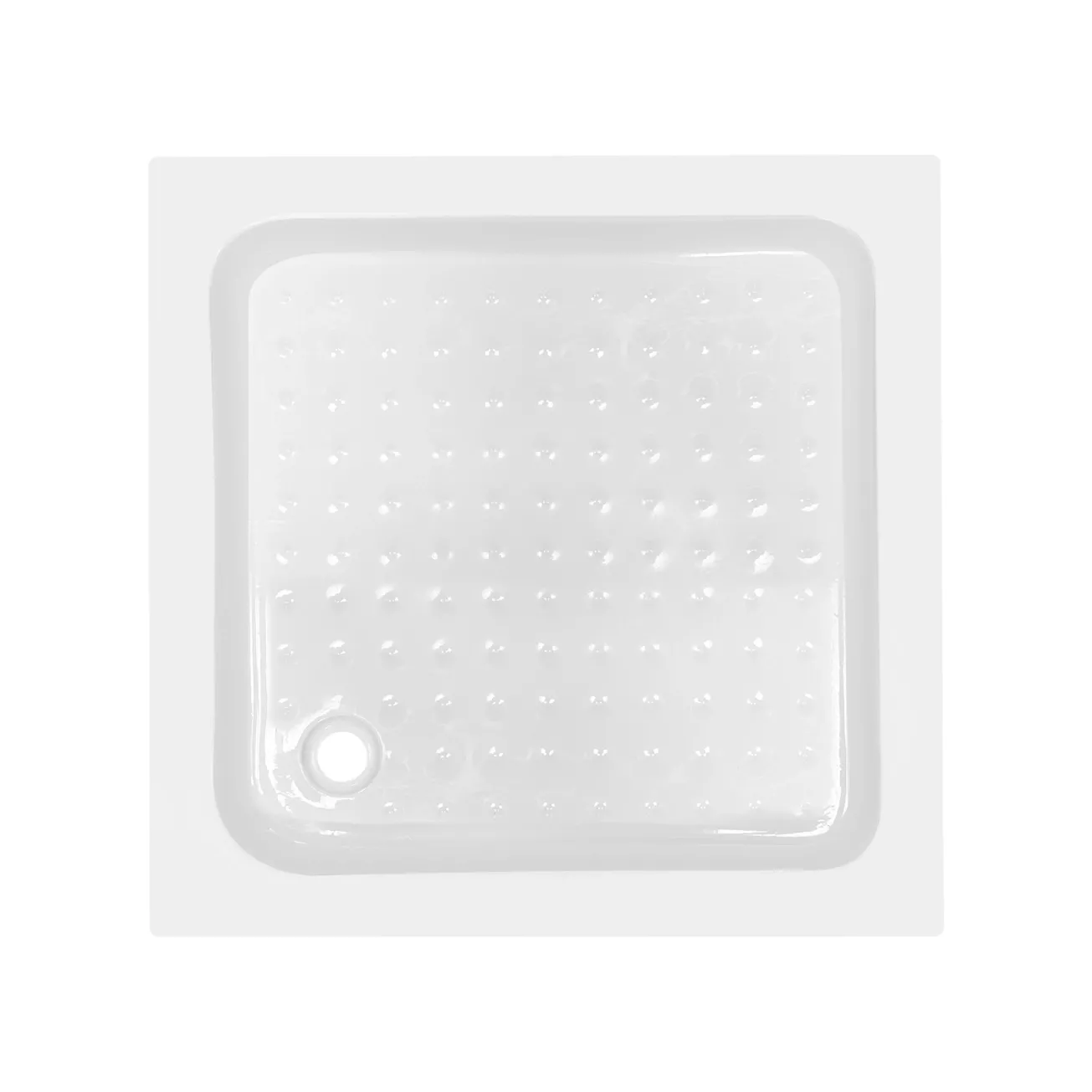 Душевой поддон Lidz KAPIELKA ST80x80х14 низкий, квадратный, диаметр слива 52 мм 