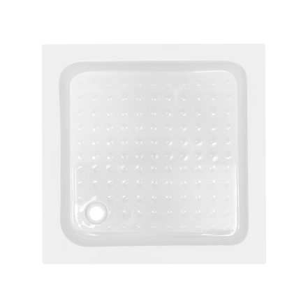 Душевой поддон Lidz KAPIELKA ST80x80х14 низкий, квадратный, диаметр слива 52 мм 