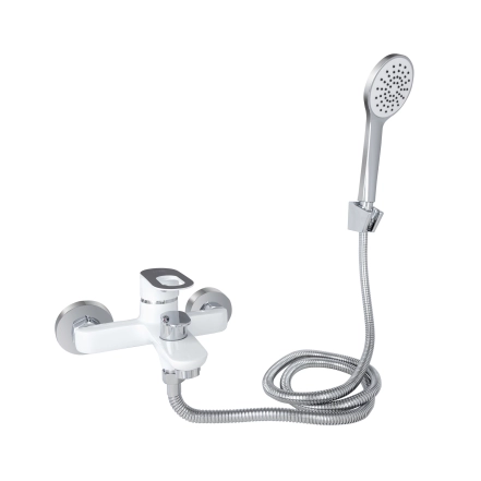 Смеситель для ванны Lidz Latwa 006 (с душевым гарнитуром) (k35) LDLAT006WHI45424 White