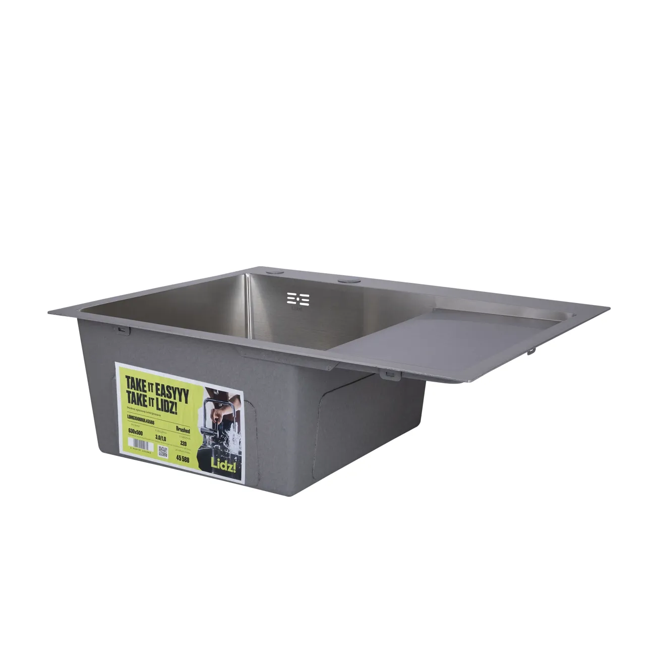 Мийка для кухні інтегрована Lidz Handmade H6350R крило праворуч (LDH6350BRUR45587) Brushed Steel 3,0/1,0 мм Фото - 2