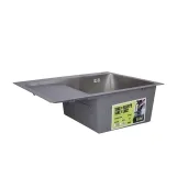 Мойка для кухни интегрированная Lidz Handmade H6350L крыло слева (LDH6350BRUL45588) Brushed Steel 3,0/1,0 мм Фото - 2