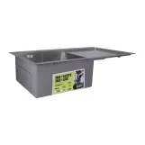 Мийка для кухні інтегрована Lidz Handmade H7849R крило праворуч (LDH7849BRUR45591) Brushed Steel 3,0/1,0 мм Фото - 2