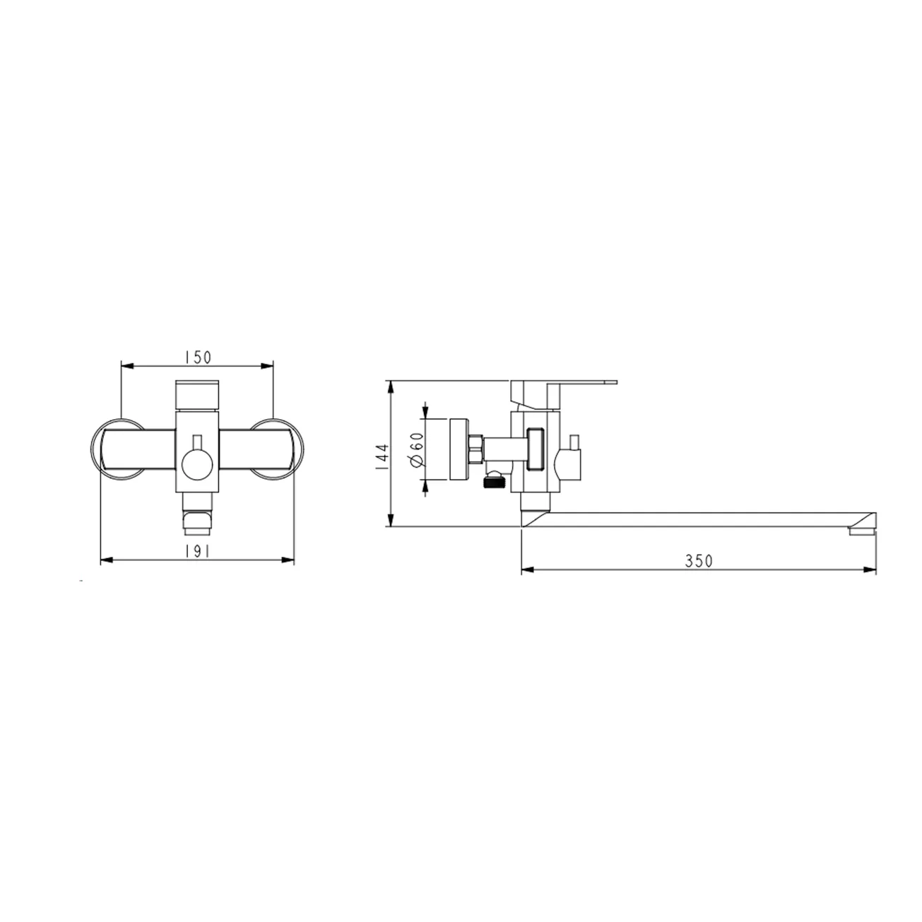 Смеситель для ванны Lidz Luna 005 (с душевым гарнитуром) (k35) LDLUN005NKS46093 Nickel Фото - 1