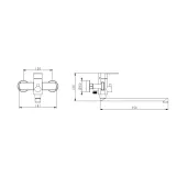 Смеситель для ванны Lidz Luna 005 (с душевым гарнитуром) (k35) LDLUN005NKS46093 Nickel Фото - 1